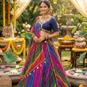 Multicolour Leheriya Lehenga