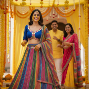 Multicolour Leheriya Lehenga