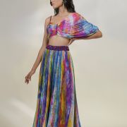 Pure Chinon Lehenga In Multicolour