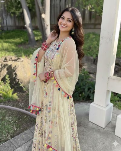 Multicolour Bohemian Embroidered Corset Lehenga