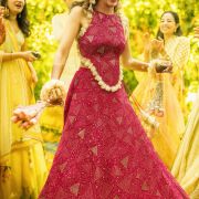 Georgette Lehenga In Rani Pink Colour