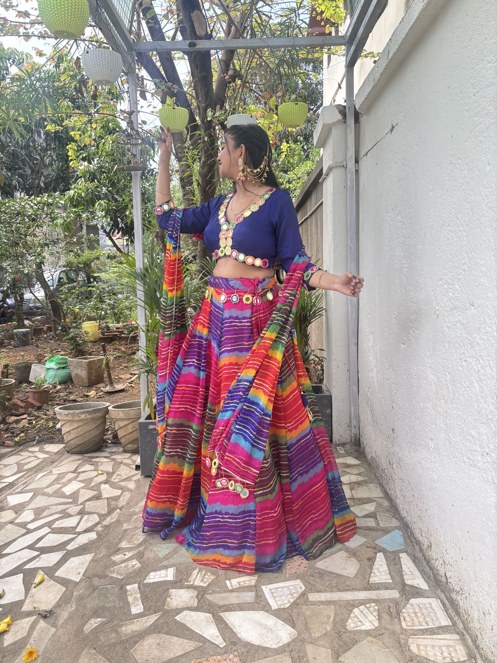 Multicolour Leheriya Lehenga