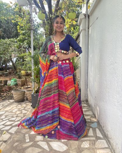 Multicolour Leheriya Lehenga
