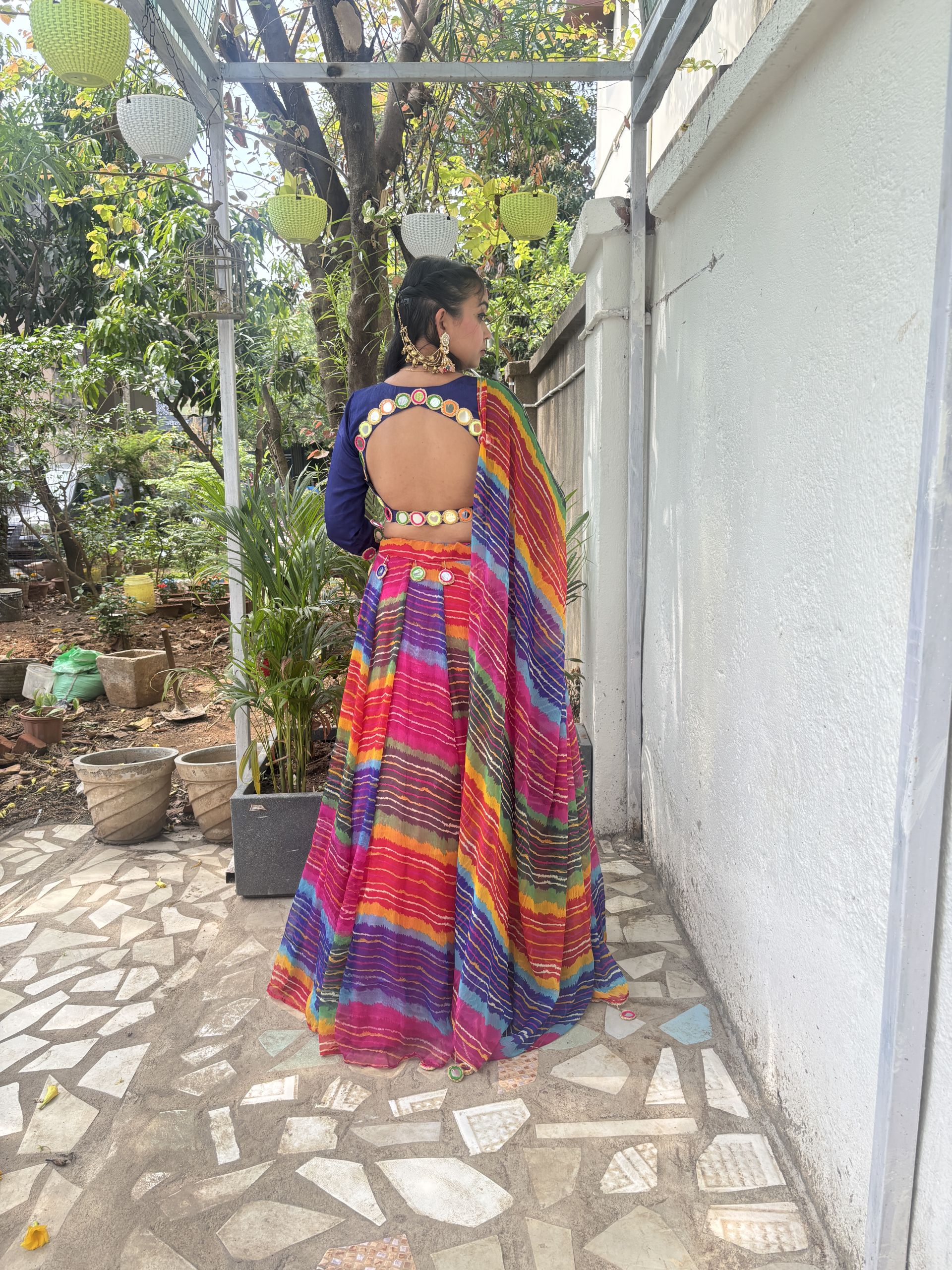 Multicolour Leheriya Lehenga