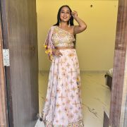 Pure Georgette Heavy Thread And Sequin Embroidered Lehenga
