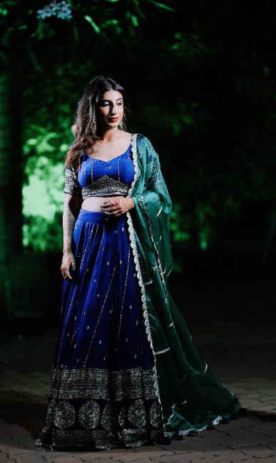Blue Maharani Lehenga