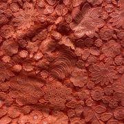 Thread And Sequin Embroidered Cord Set In Orange Colour