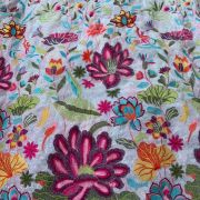 White Thread & Sequin Embroidered Dungaree