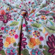 White Thread & Sequin Embroidered Dungaree