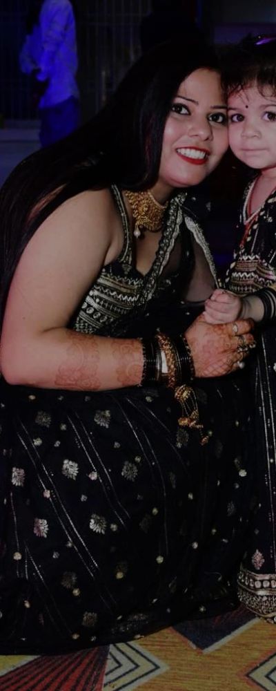 Twinning Mom And Daughter Lehenega In Black Colour