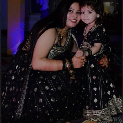 Twinning Mom And Daughter Lehenega In Black Colour