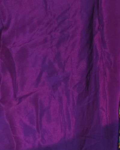 Plain Pure Crepe Fabric In Purple Colour