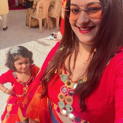 Chiffon Mirror Work Lehenga In Multicolour