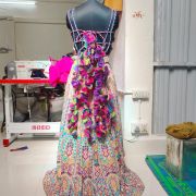 Multicolour Bohemian Embroidered Corset Lehenga
