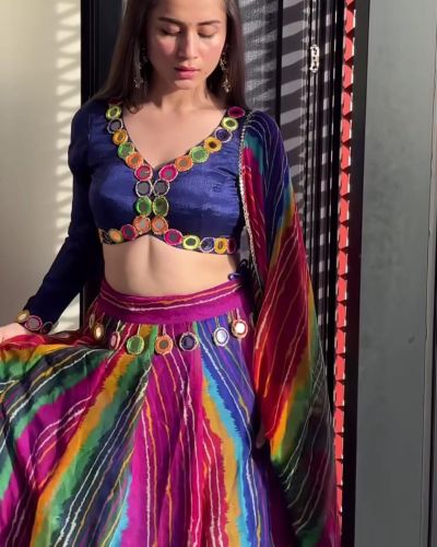 Multicolour Leheriya Lehenga