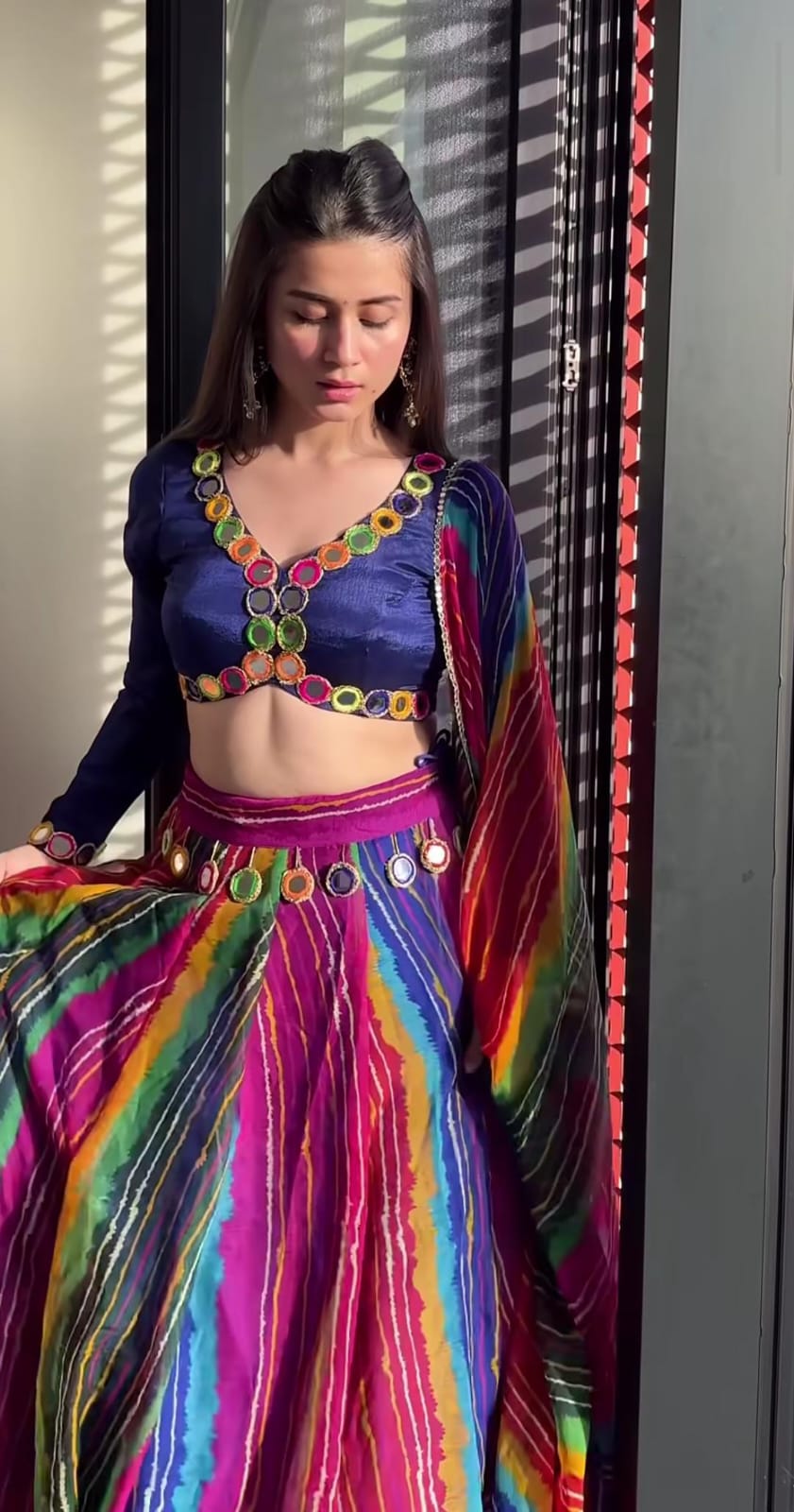 Multicolour Leheriya Lehenga