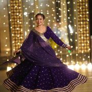 Golden Buti Work Velevet Lehenga In Purple Colour