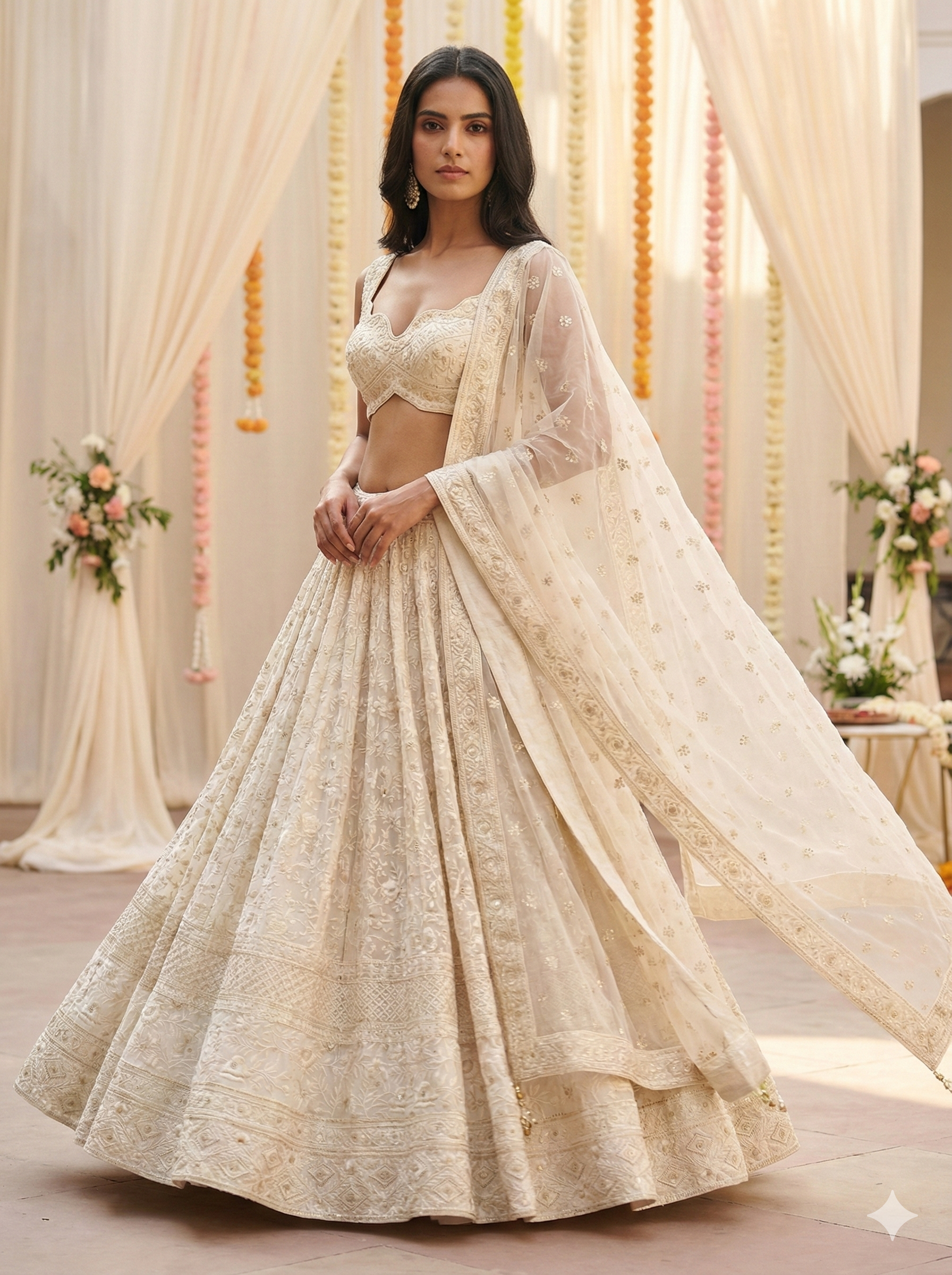 Gold Zari Embroiderd Lehenga With Heavy Border