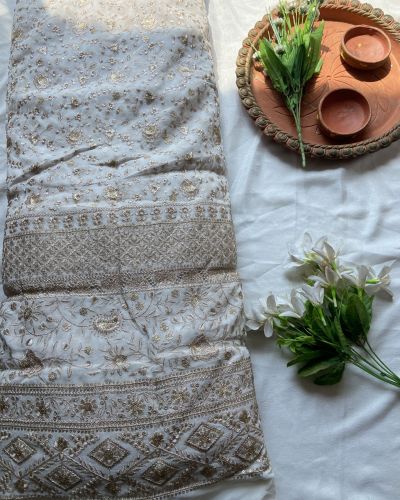 Gold Zari Embroiderd Lehenga With Heavy Border