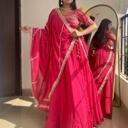 Pure Georgette Lehenga In Pink Colour
