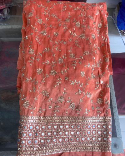 Plazo Set With Cosmos Tissue Silk Cape
