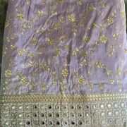 Plazo Set With Cosmos Tissue Silk Cape In Lavender Colour