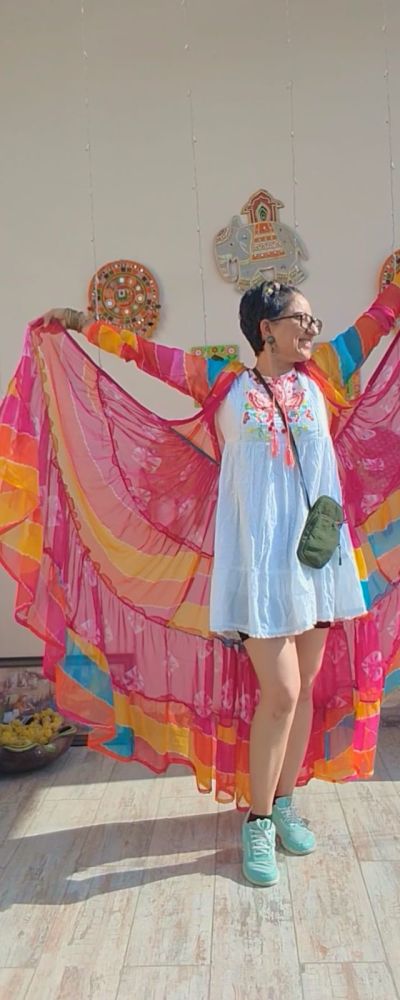 12 Meters Multicolour Flared Shrug