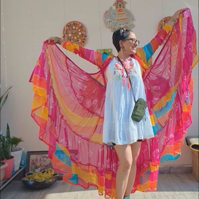 12 Meters Multicolour Flared Shrug