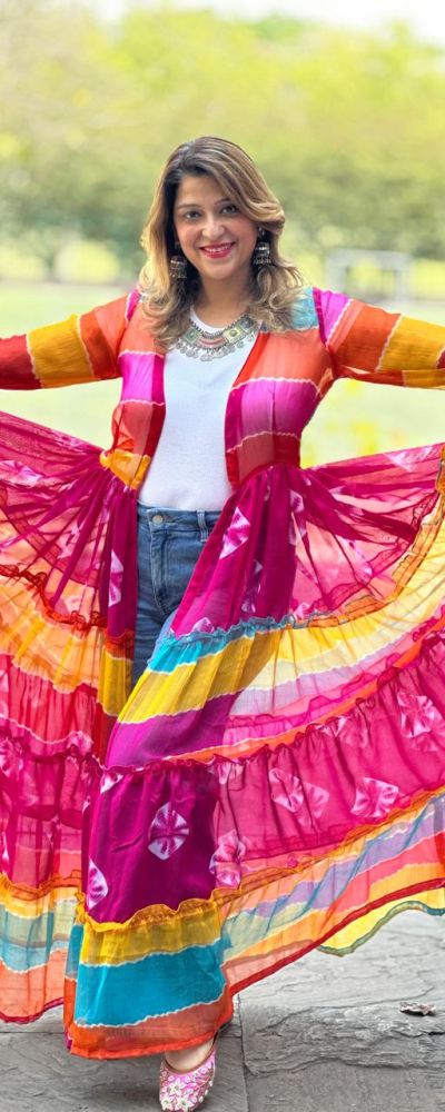 12 Meters Mulicolour Flared Shrug