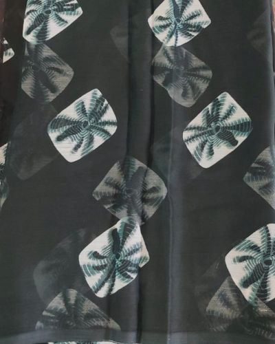 Black And White Prined Chiffon Fabric
