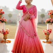 Mirror Ombre Lehenga In Pink Colour