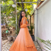 Mirror Ombre Lehenga In Orange Colour