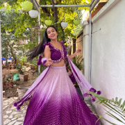 Mirror Ombre Lehenga In Purple Colour