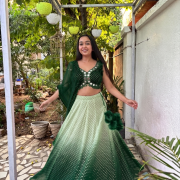 Mirror Ombre Lehenga In Green Colour