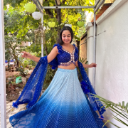 Mirror Ombre Lehenga In Blue Colour