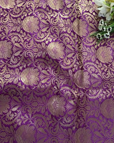 Banarasi Silk Fabric In Purple Colour
