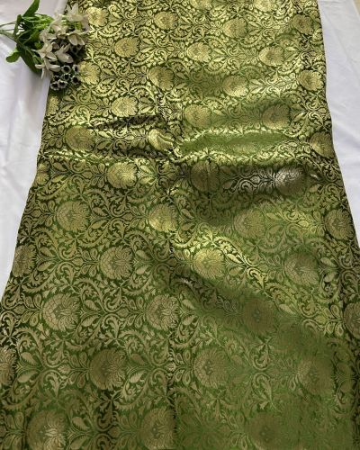 Banarasi Silk In Mehendi Green Colour