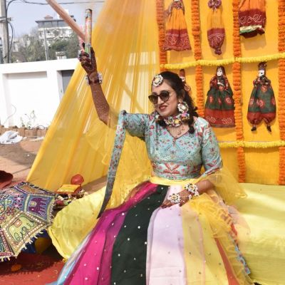 Multicolour Lehenga For Haldi