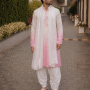 Ombre Couple Outfit In Baby Pink Colour