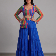 Leheriya Dungaree In Blue Colour