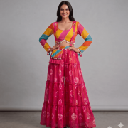 Chiffon Dungaree In Multicolour