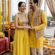 Couple Outfit In Mustard Yellow Colour
