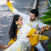 Ombre Couple Outfit In Yellow Colour