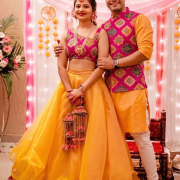 Couple Outfit In Yellow Colour