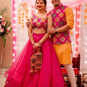 Couple Outfit In Pink Colour