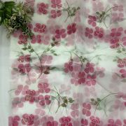 Floral Printed Organza Couple Outfit In Pink Colour
