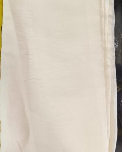 Off White Plain Cotton Silk Fabric