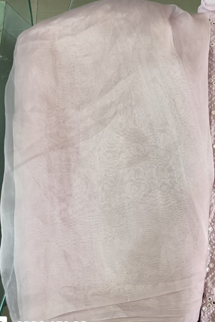 Pastel Pink Plain Organza Fabric