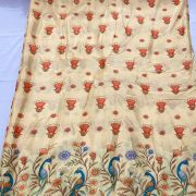 Peacock Print Couple Outfit In Cream Beige Colour