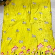 Lotus Print Couple Outfit In Yellow Colour